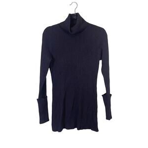 Magaschoni Cashmere Blue Turtleneck Sweater Size M